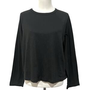 Everlane Basic Black Tee Long Sleeve Top Box Cut Cotton Women’s Size Large